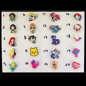 Shoe Charms ALL 20 count!!!! 💖👸🏽🎀🧞‍♀️